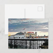 Brighton Pier & Sunset Digital Painting Briefkaart (Voorkant / Achterkant)