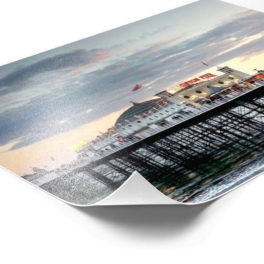 Brighton Pier Sunset Foto Afdruk (Hoek)