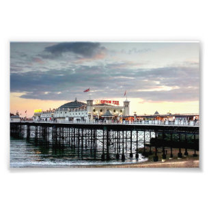 Brighton Pier Sunset Foto Afdruk