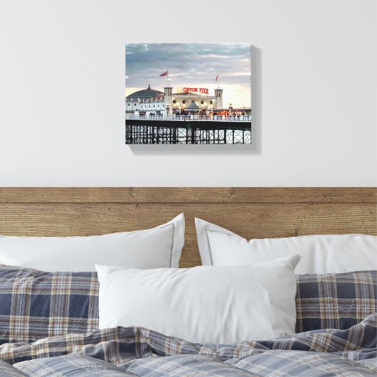 Brighton Pier Sunset Foto Canvas Afdruk (Insitu (Slaapkamer))