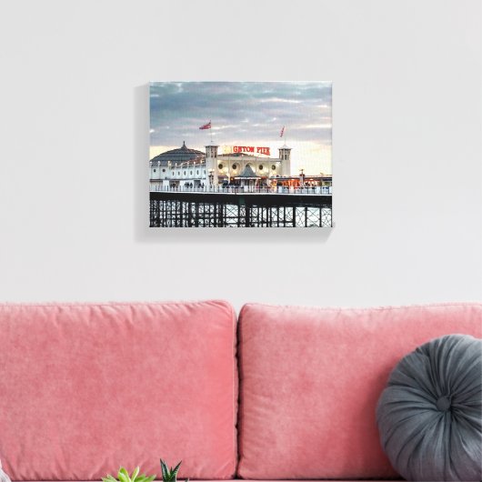 Brighton Pier Sunset Foto Canvas Afdruk (Insitu (Woonkamer))
