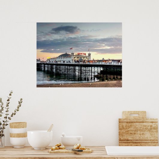 Brighton Pier Sunset Poster (Keuken)