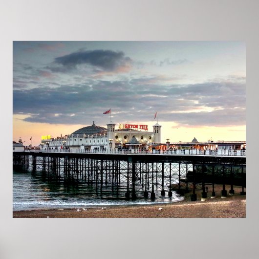 Brighton Pier Sunset Poster (Voorkant)