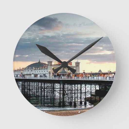 Brighton Pier Sunset Ronde Klok (Voorkant)