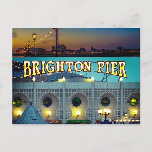Brighton Pier UK Two Photos Briefkaart (Voorkant)