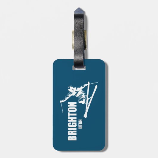 Brighton Resort Utah Skier Bagagelabel (Achterkant verticaal)