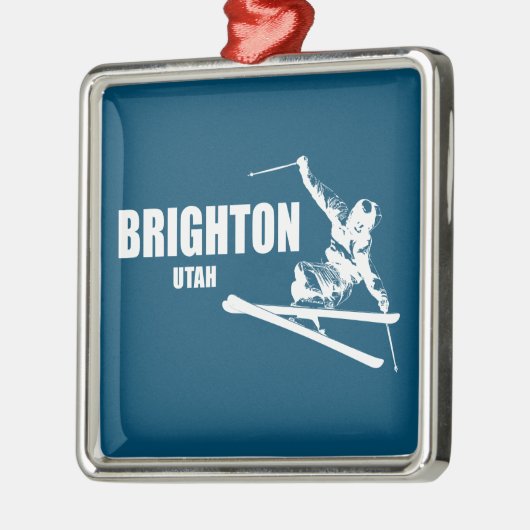 Brighton Resort Utah Skier Metalen Ornament (Links)
