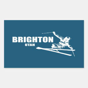 Brighton Resort Utah Skier Rechthoekige Sticker