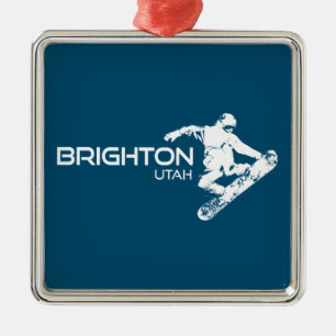 Brighton Resort Utah Snowboarder Metalen Ornament