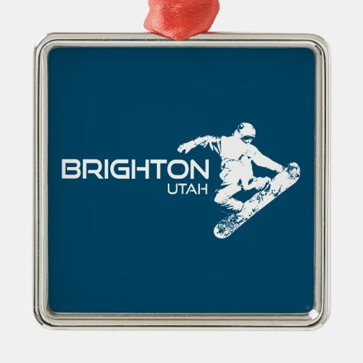 Brighton Resort Utah Snowboarder Metalen Ornament (Voorkant)