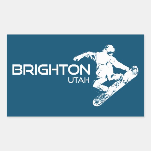 Brighton Resort Utah Snowboarder Rechthoekige Sticker (Voorkant)