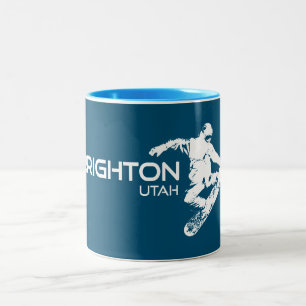 Brighton Resort Utah Snowboarder Tweekleurige Koffiemok
