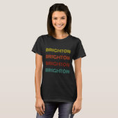 Brighton Retro Typografie Britse Plaats T-shirt (Voorkant volledig)