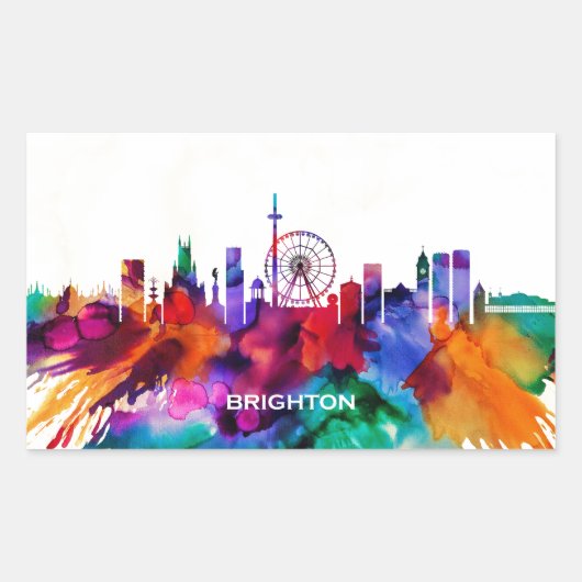 Brighton Skyline Rechthoekige Sticker (Voorkant)