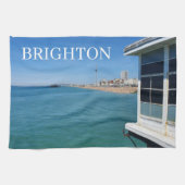 Brighton strand vanaf de pier theedoek (Horizontaal)