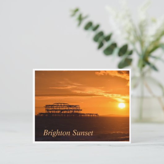Brighton Sunset Briefkaart (Staand voorkant)