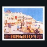 Brighton Travel poster<br><div class="desc">Een prachtig digitaal gerestaureerd afbeelding met hoge resolutie van een bocht van de eeuwse reisposter voor Brighton England. De Engelsen genieten al meer dan 250 jaar van de aangename pleziervaart van de kust van Brighton. Het was al in 1750 dat de kuststad, slechts 60 mijl ten zuiden van Londen, zijn...</div>