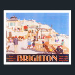 Brighton Travel poster<br><div class="desc">Een prachtig digitaal gerestaureerd afbeelding met hoge resolutie van een bocht van de eeuwse reisposter voor Brighton England. De Engelsen genieten al meer dan 250 jaar van de aangename pleziervaart van de kust van Brighton. Het was al in 1750 dat de kuststad, slechts 60 mijl ten zuiden van Londen, zijn...</div>