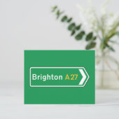 Brighton, UK Road Sign Briefkaart (Staand voorkant)