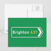 Brighton, UK Road Sign Briefkaart (Voorkant / Achterkant)