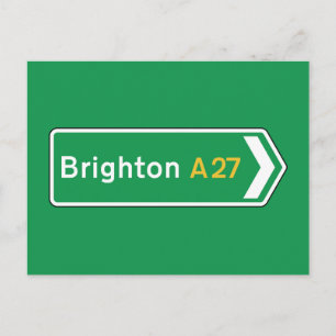 Brighton, UK Road Sign Briefkaart