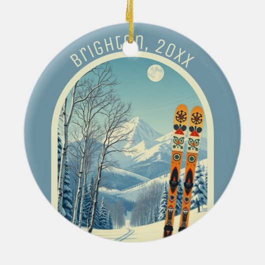 Brighton Utah ski vacation souvenir  Keramisch Ornament (Achterkant)