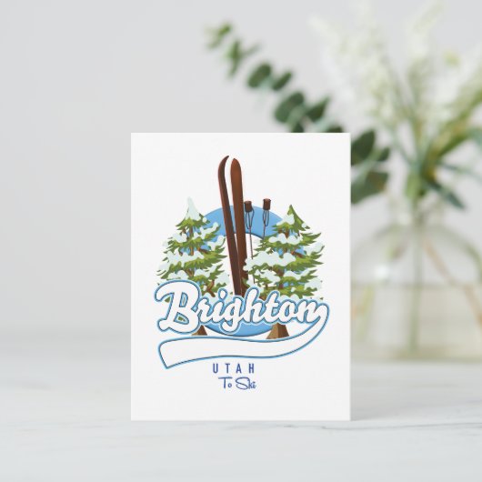 Brighton Utah to ski logo Briefkaart (Staand voorkant)