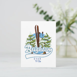 Brighton Utah to ski logo Briefkaart
