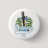 Brighton Utah to ski logo Ronde Button 3,2 Cm (Voorkant)