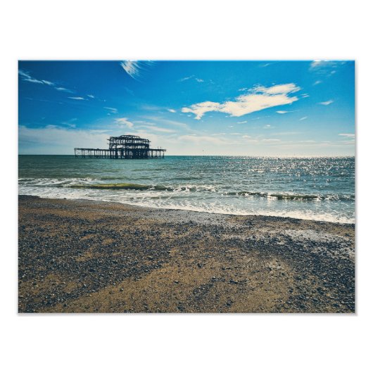 Brighton West Pier Wall Art – 4:3 kustlandschap Foto Afdruk (Voorkant)