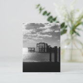 Brighton West Pier zwart-wit Briefkaart (Staand voorkant)