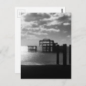 Brighton West Pier zwart-wit Briefkaart (Voorkant / Achterkant)