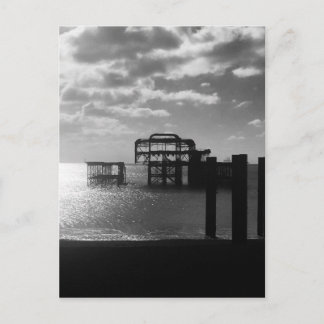 Brighton West Pier zwart-wit Briefkaart