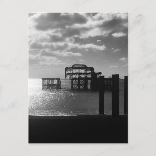Brighton West Pier zwart-wit Briefkaart (Voorkant)