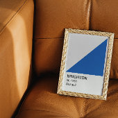 Brighton Zeemeeuw Blauw en Wit - Witte Rand Perfect Poster