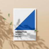 Brighton Zeemeeuw Blauw en Wit - Witte Rand Perfect Poster