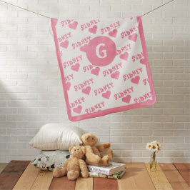 BrightRoze Cute Monogram Persoonlijke naam Meisje Inbakerdoek