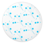 BrightStor Blue Flowers, Small Floral Print Keramische Knop (Voorkant)