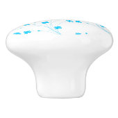 BrightStor Blue Flowers, Small Floral Print Keramische Knop (Zijkant)