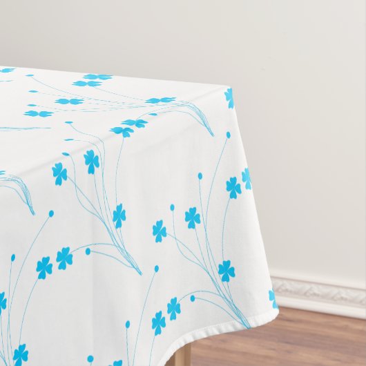 BrightStor Blue Flowers, Small Floral Print Tafelkleed (Voorbeeld)