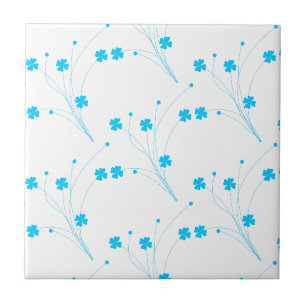 BrightStor Blue Flowers, Small Floral Print Tegeltje