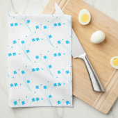 BrightStor Blue Flowers, Small Floral Print Theedoek (Quarter Fold)