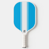 BrightStor Blue Slim White - verticale racestrepen Pickleball Paddle (Achterkant)