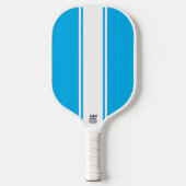 BrightStor Blue Slim White - verticale racestrepen Pickleball Paddle (Voorkant)