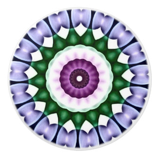 BrightStor Flower Kaleidoscope met Chrome Overlay Keramische Knop