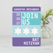 BrightStor Star van David Bat Mitzvah Kaart (Staand voorkant)