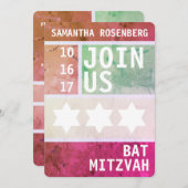 BrightStor Star van David Bat Mitzvah Kaart (Voorkant / Achterkant)