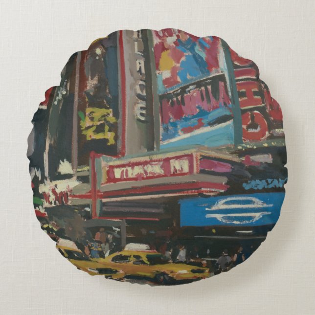 BrightStor Times Square 2012 Rond Kussen (Voorkant)
