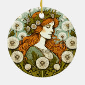 Brigid Goddess Paardenbloem Keramisch Ornament (Achterkant)