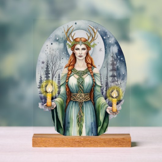 Brigid Imbolc Candlemas Forest Celtic Wiccan Acryl Bord (Neutraal)